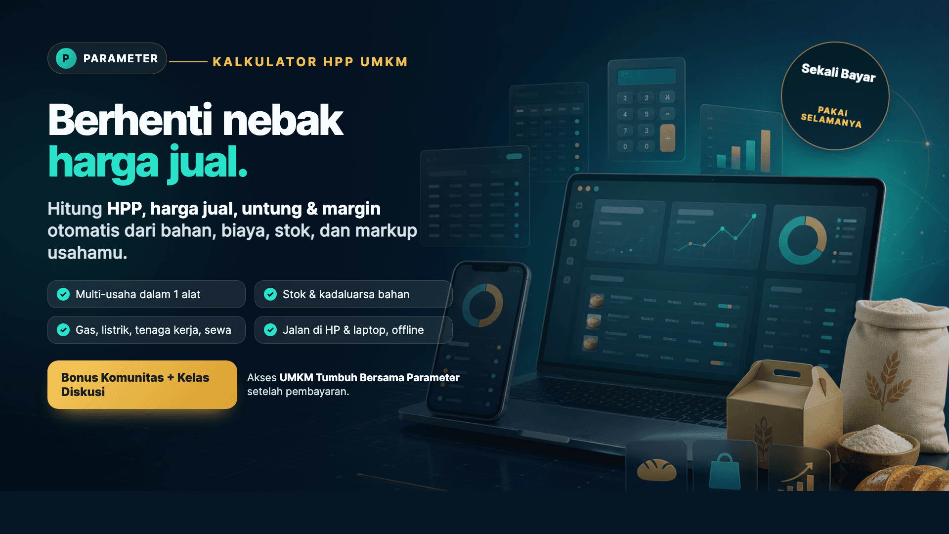 Thumbnail Kalkulator HPP & Stok Bahan